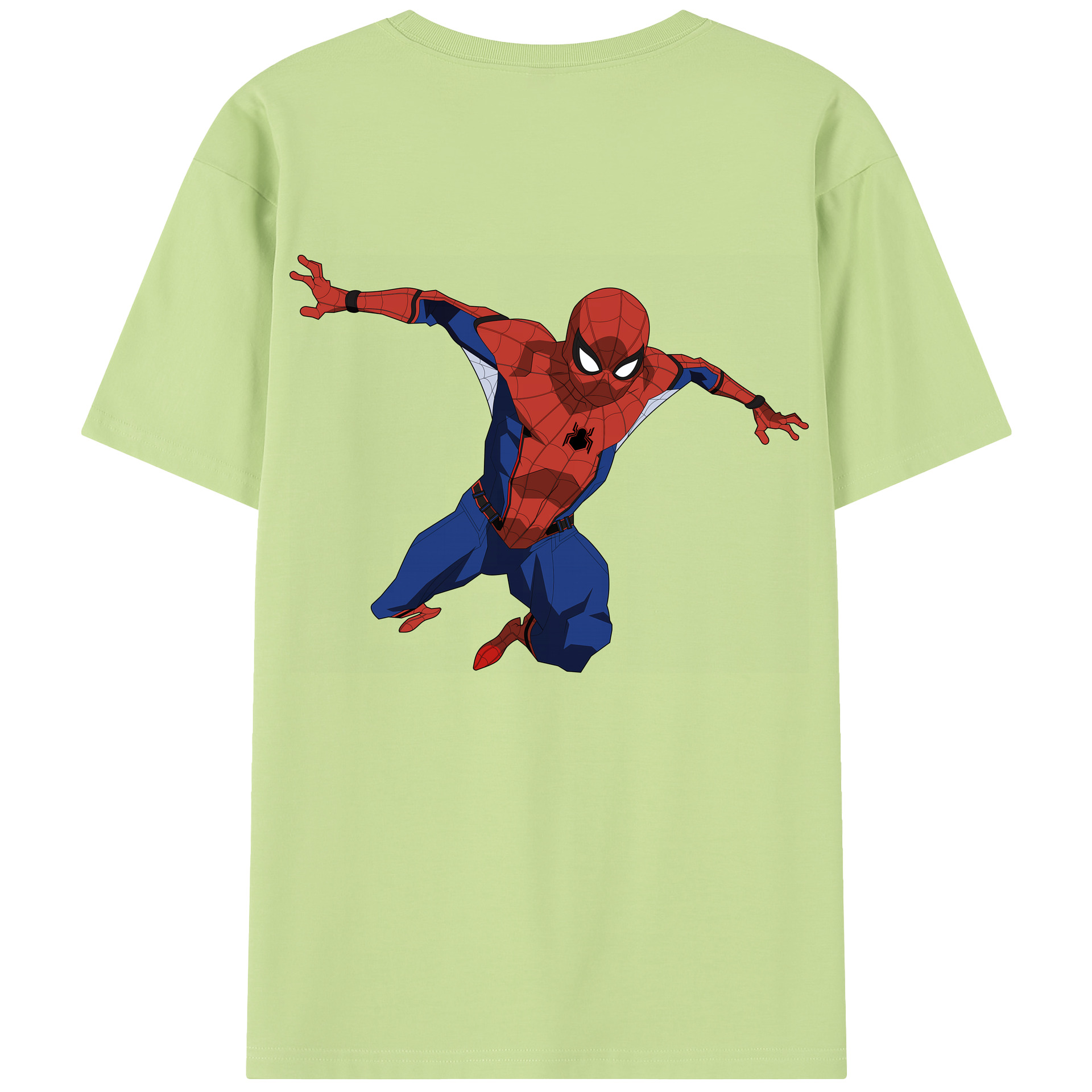 （画像用） Spider Man スパイダーマン 綿100％半袖Tシャツ（背面プリント）